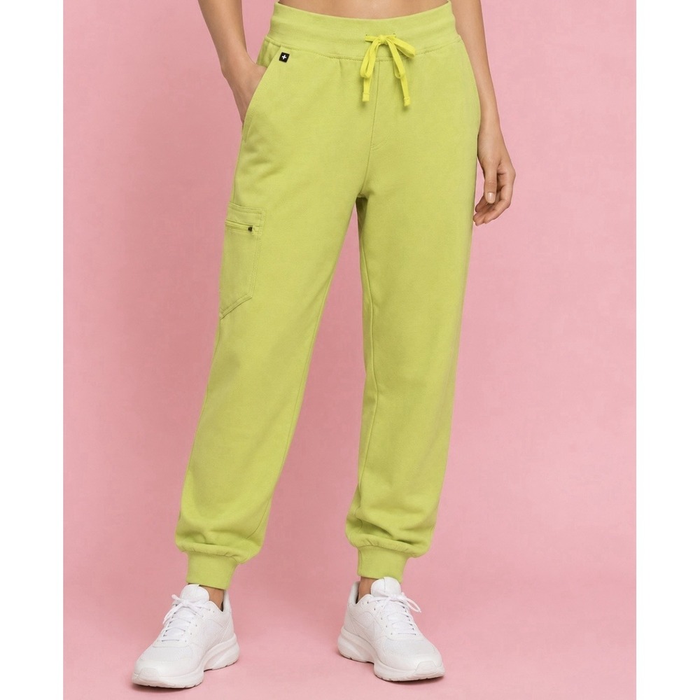 FIGS Women's NEW Zamora Joggers Bottoms Size Medium Petite Lime Limeade Green